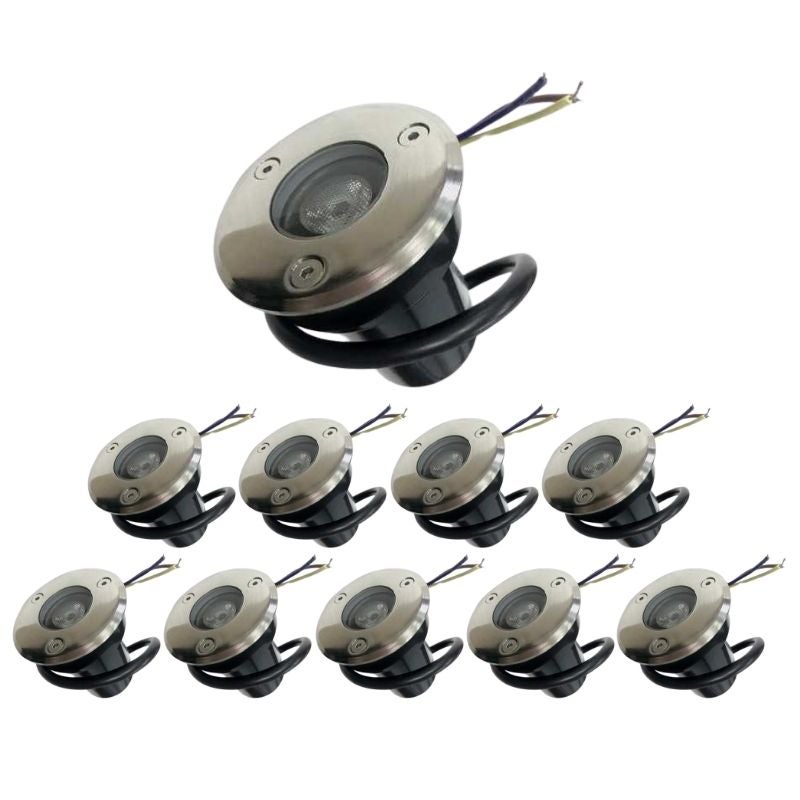 Spot Extérieur Encastrable LED IP65 220V Sol 3W 45° (Pack de 10) - Blanc Chaud 2300K - 3500K - SILUMEN - 6