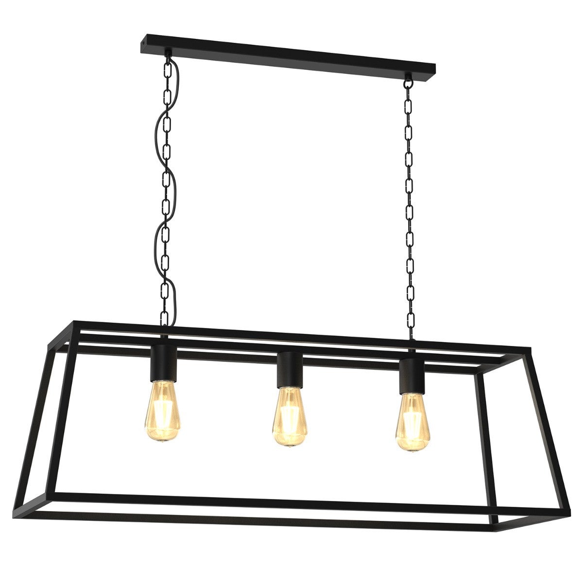 Lampa wisząca Frame czarny matowy 3xE27x15W industrialna wym: 85 x 100 x 36 cm metal Luminex