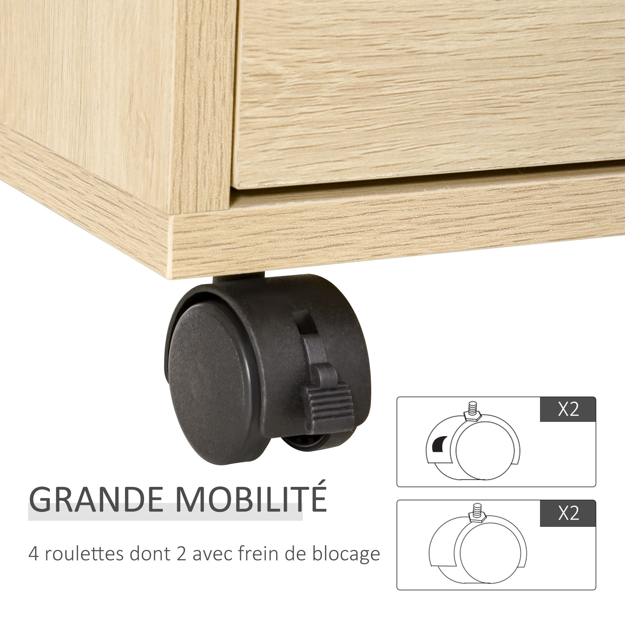Caisson de bureau MDF classe E1 HOMCOM - 5
