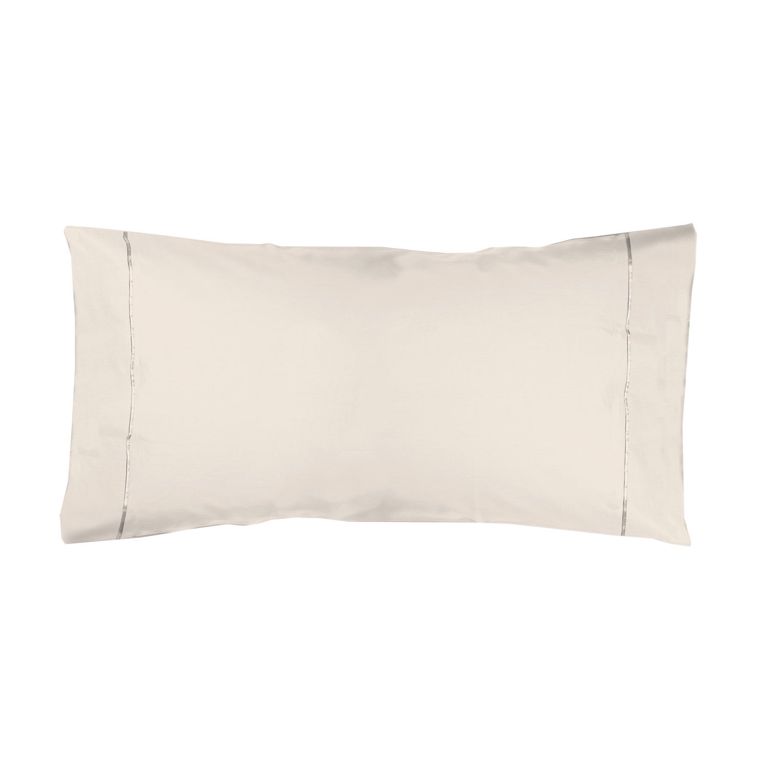 Funda almohada algodón percal de 200 hilos beige - cama180 (45x110 /