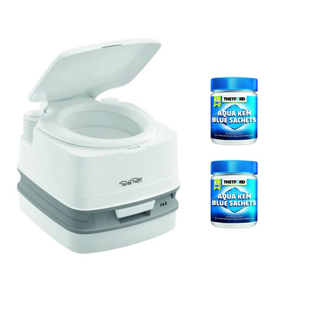 PACK THETFORD PORTA POTTI 145 Toilette Portable 12 Litres + 2x15 Sachets