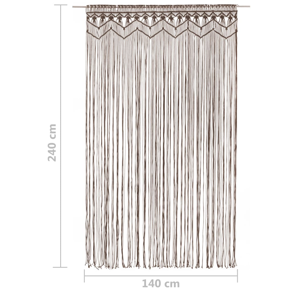 vidaXL Rideau en macramé Taupe 140x240 cm Coton - 5