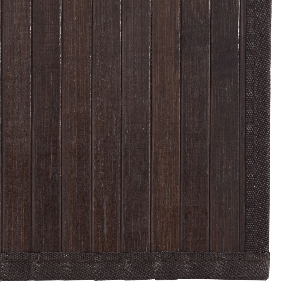 Tapis rectangulaire marron foncé 100x200 bambou - 6