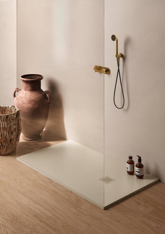 PETRA_H3 PONCÉ-EFFET LISSE 80X80 IVOIRE+BONDE EN MEME TEINTE