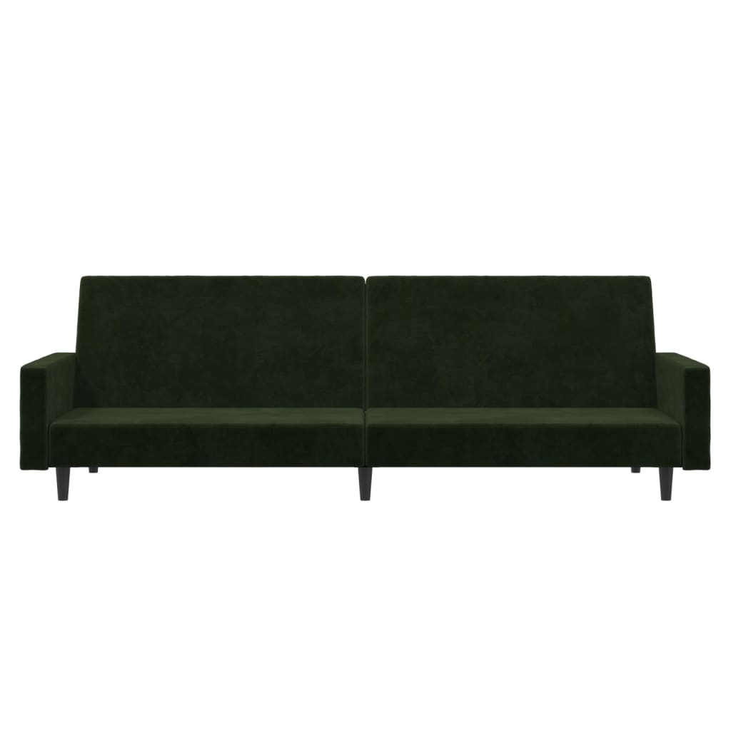 Canapé-lit | Lit simple | Canapé convertible à 2 places vert foncé velours CFW39634 - 5