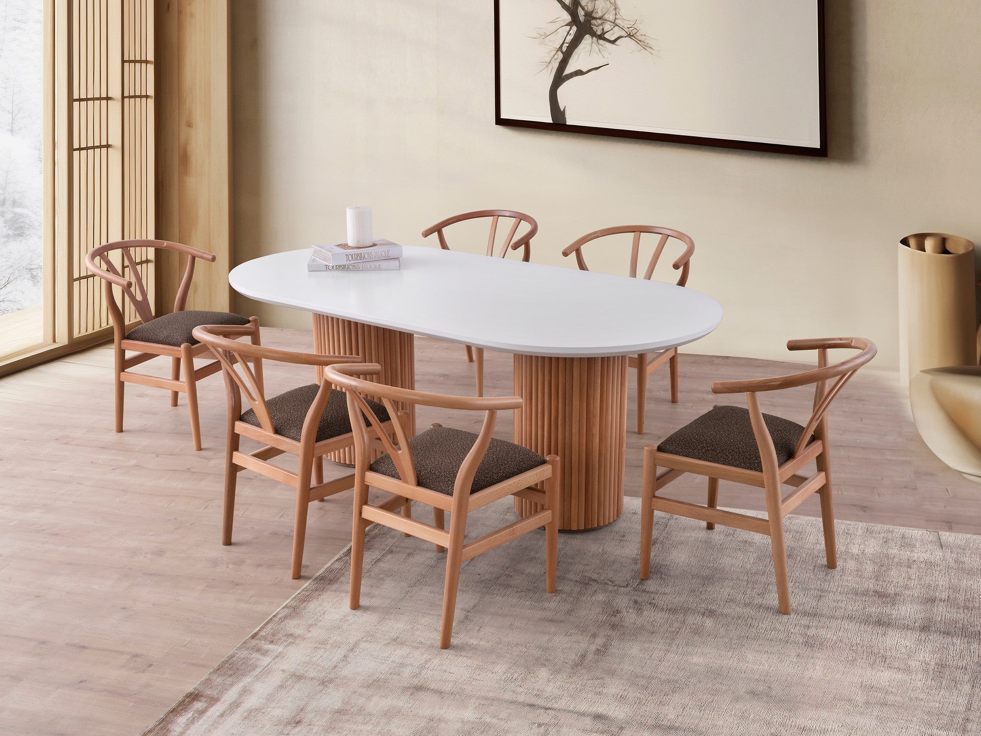 Menzzo  Mesa De Comedor, Línea, Nogal Blanco , Leroy Merlin