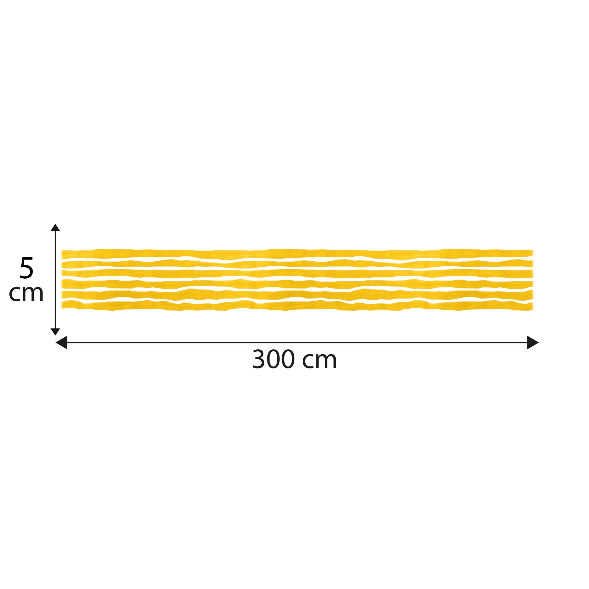 Friso adhesivo decorativo, líneas horizontales, dibujadas, amarillo y blanco, 5 cm x 300 cm - 5