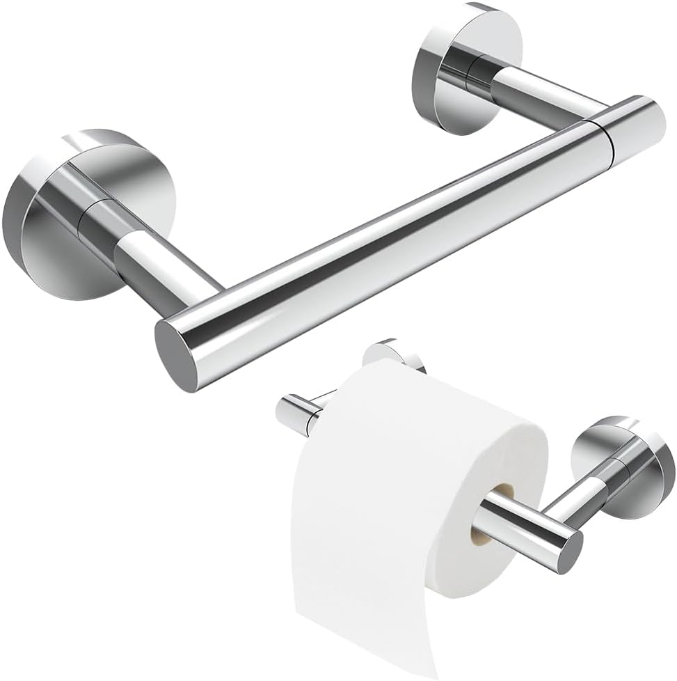 Uchwyt na papier toaletowy, uchwyt ścienny na papier toaletowy, uchwyt na papier toaletowy ze stali nierdzewnej 304, podwójny obrotowy słupek