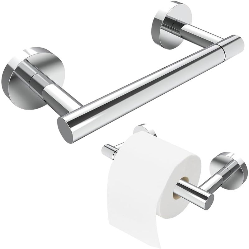 Uchwyt na papier toaletowy, uchwyt ścienny na papier toaletowy, uchwyt na papier toaletowy ze stali nierdzewnej 304, podwójny obrotowy słupek