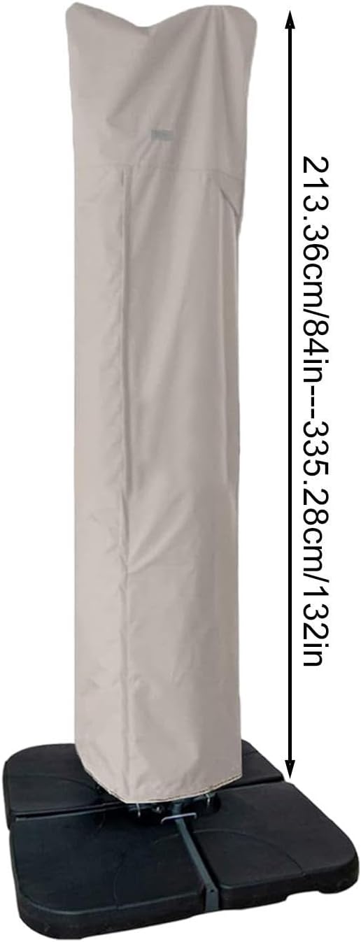 Housse de parasol déporté étanche | Housse de parasol d'extérieur robuste avec fermeture éclair | Parapluie cantilever incurvé et poteau droit - 5