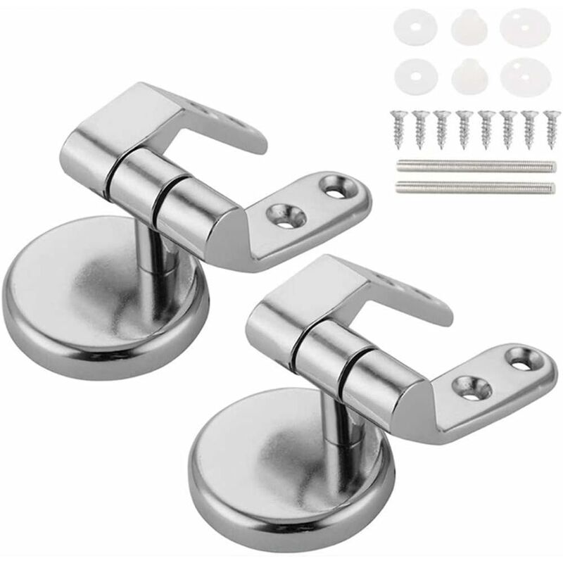 Kit De Charnières Et Fixations Pour Abattant De WC - 2 Pièces Argentées - Marque Xiaomoyu