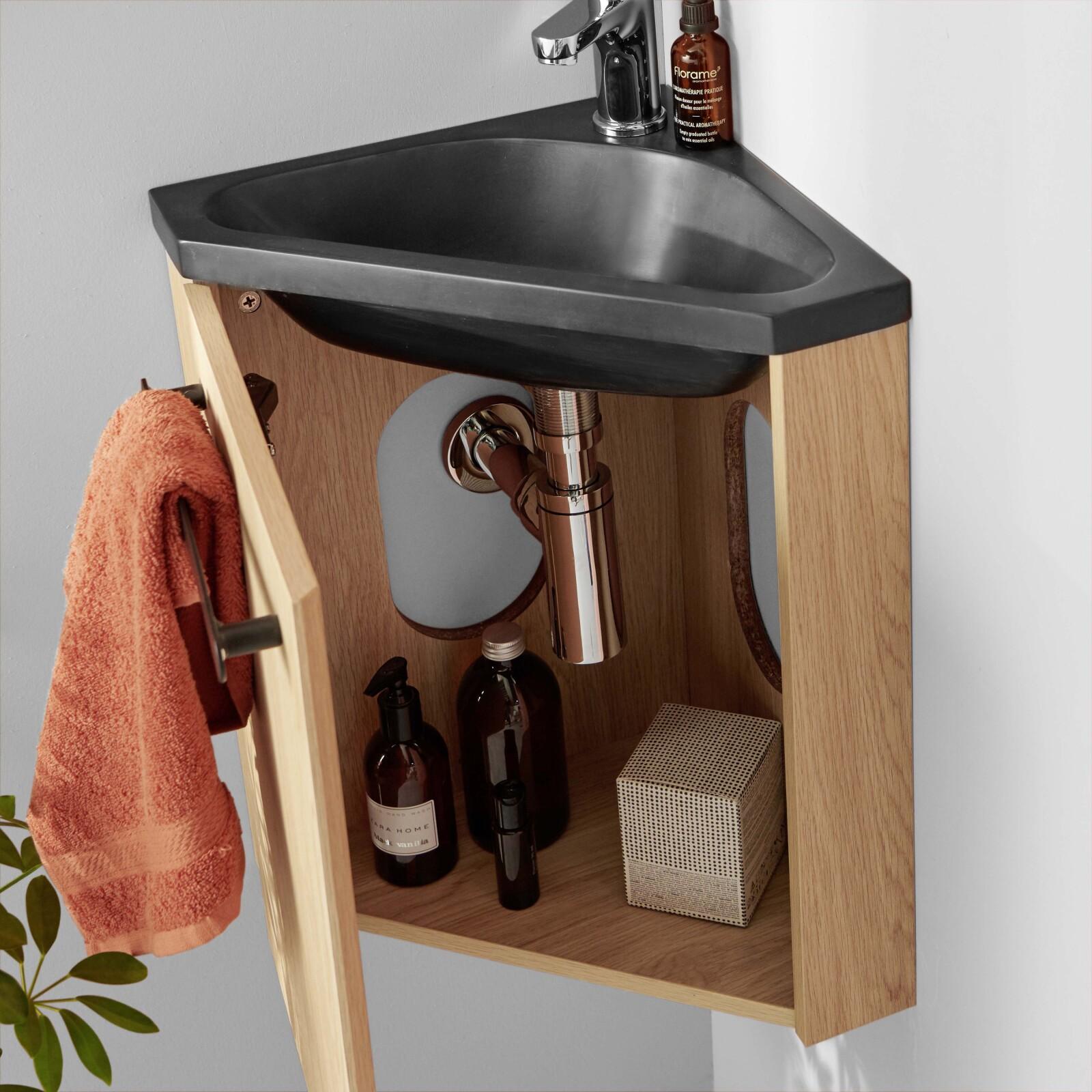 Meuble lave-mains SKINO + robinet chromé - 5