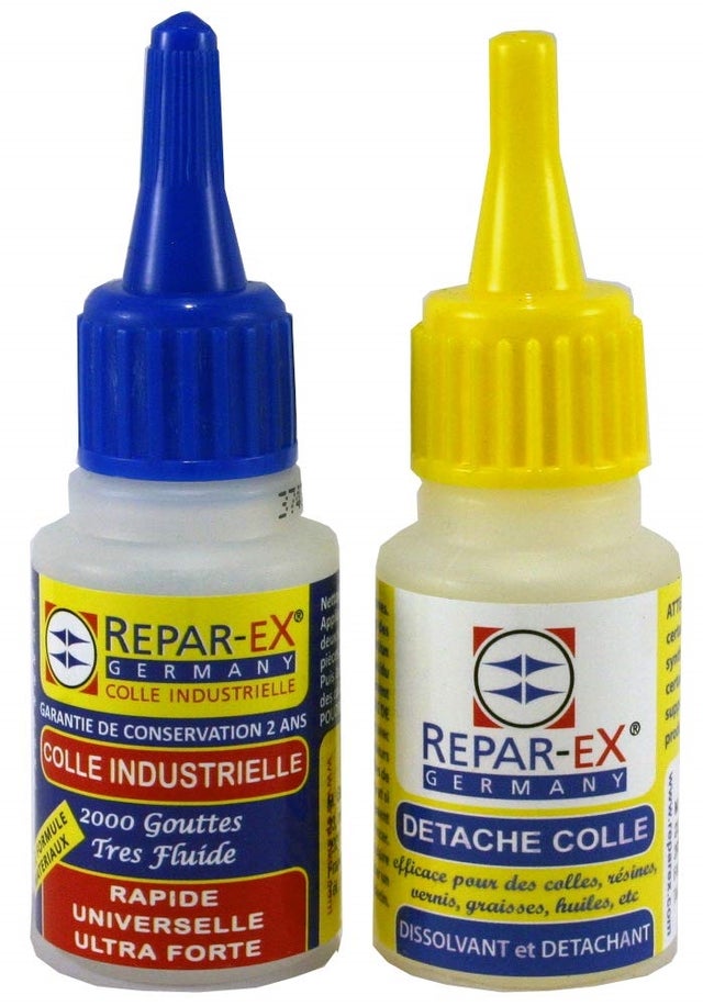 REPAR-EX - Lot de Colle Professionnelle Repar-ex 20g - Détache Colle Repar ex 20ml - Colle Forte Reparex - Tous Supports
