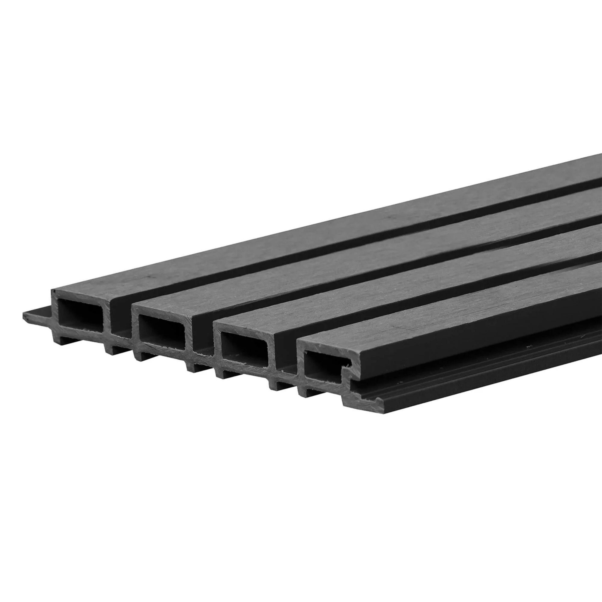 Bach - Lot de 8 Panneaux Acoustiques Décoratifs 150x18 cm pour Intérieur et Extérieur en WPC Noir - 8
