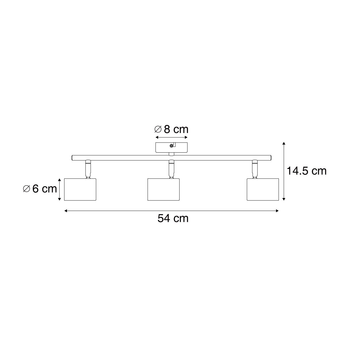 Qazqa foco ajustable 3 luces - Jeana - blanco gu10, max. 35w, compatible con bombillas LED, 230V, 54cm de 3 luces IP20 ideal - 3