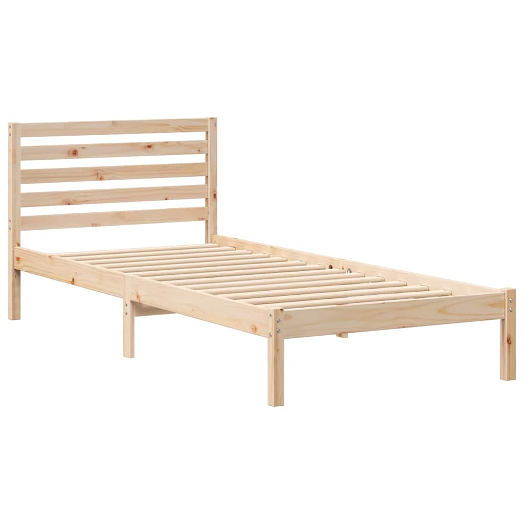 Łóżko Drewniane Brązowe Rama Łóżka Ze Stelażem Sypialnia Pokój 100 x 210 cm