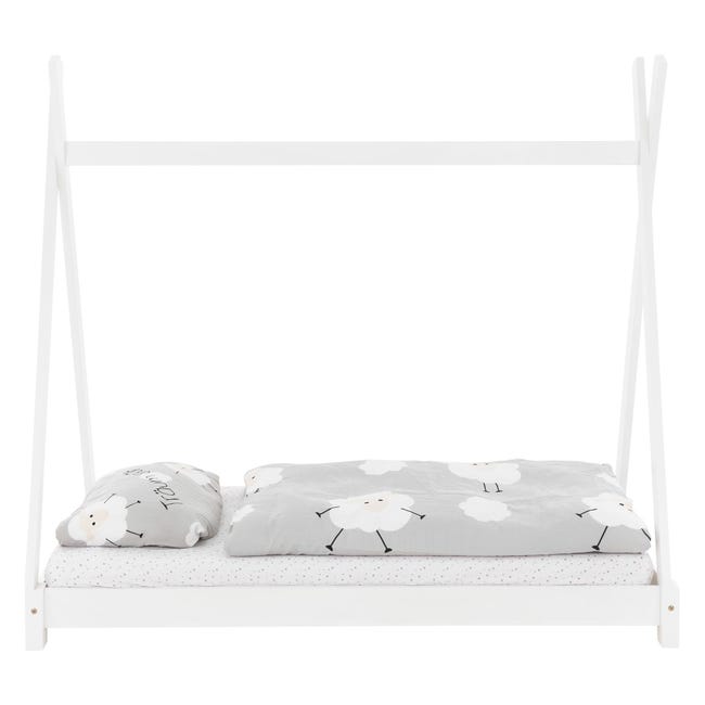 Letto Capanna Per Bambini Nereé 80x160 Cm - Bianco, Con Rete E Barriere Laterali - Foto 9