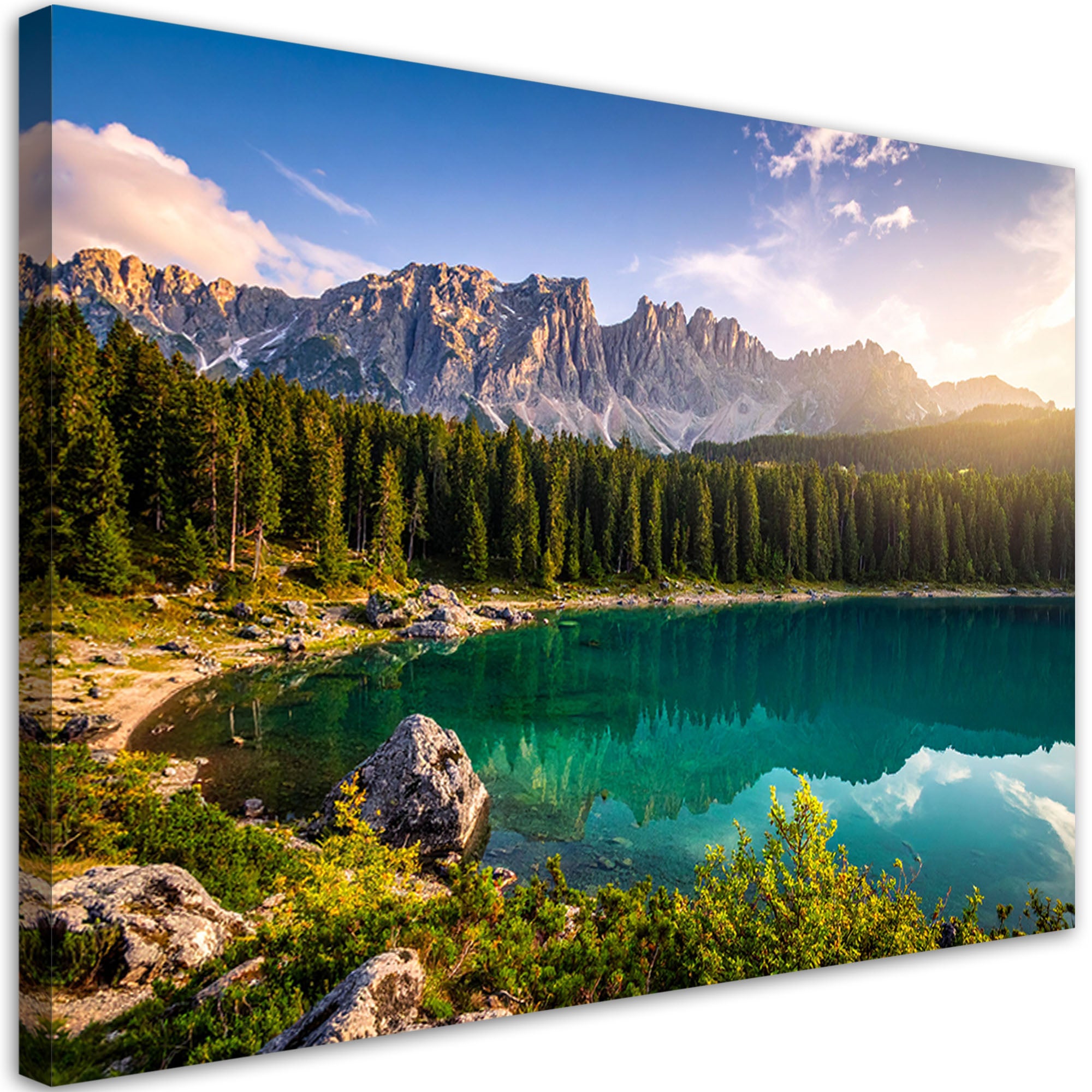 Obraz do salonu sypialni biura, Krajobraz jezioro góry las natura 90x60