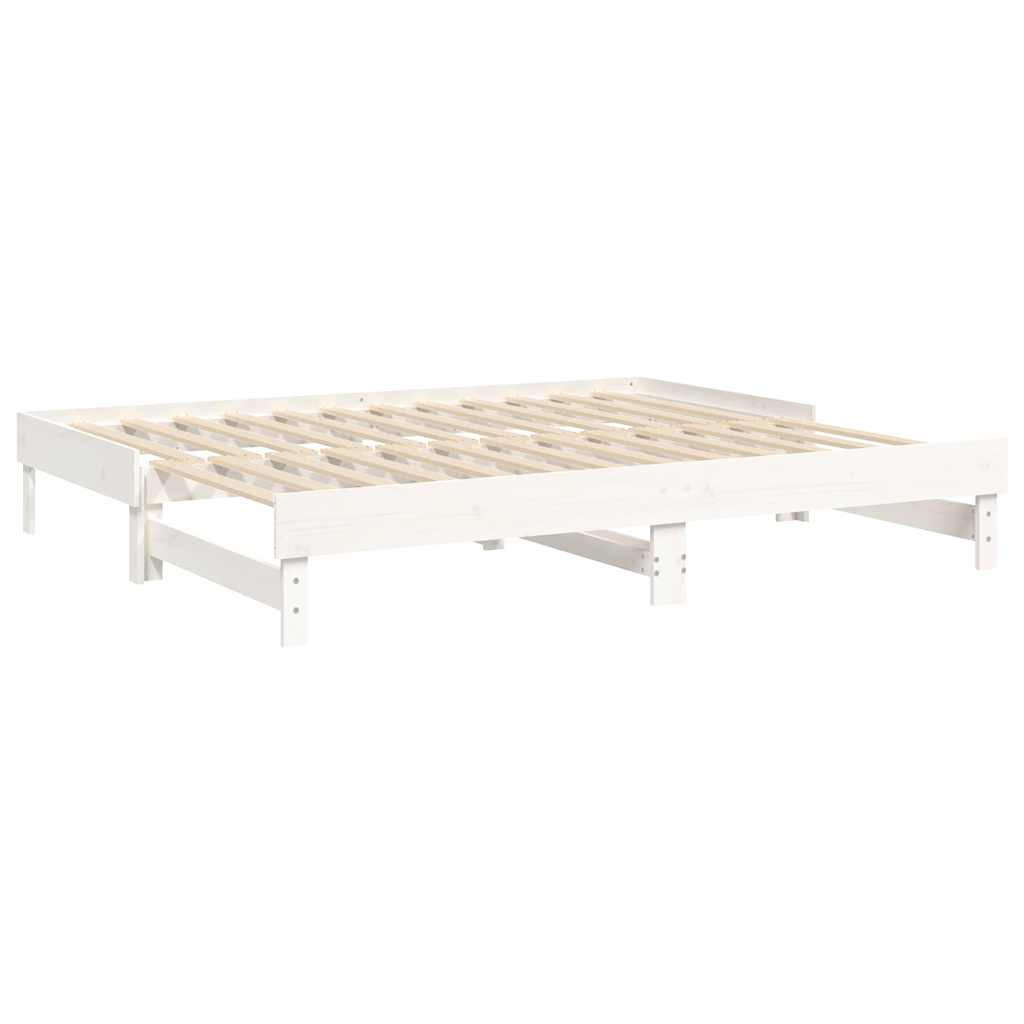 Lit coulissant sans matelas blanc 2 x (80 x 200) cm - 7