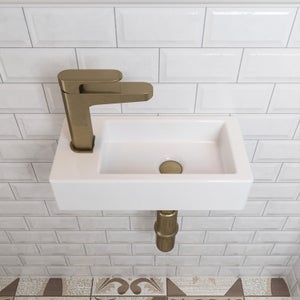 Vasque Lavabo Rectangulaire Noir - DeerValley - 37x18.5x9 Cm - Pour Petit Espace