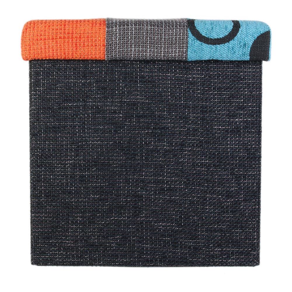 Pouf pliable coffre de rangement Patchwork - 8