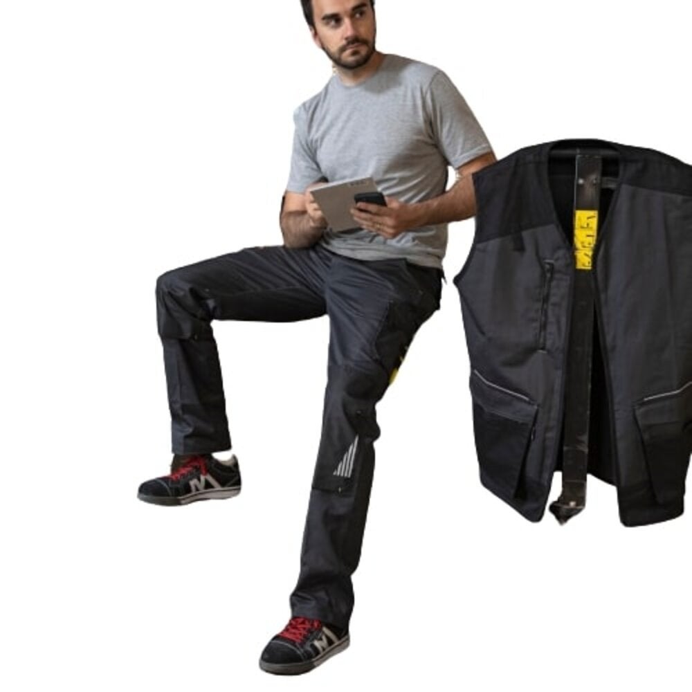 Pantalon de travail bicolore imperméable avec genouillères LMA Vulcain Gris / Noir 36 - 2