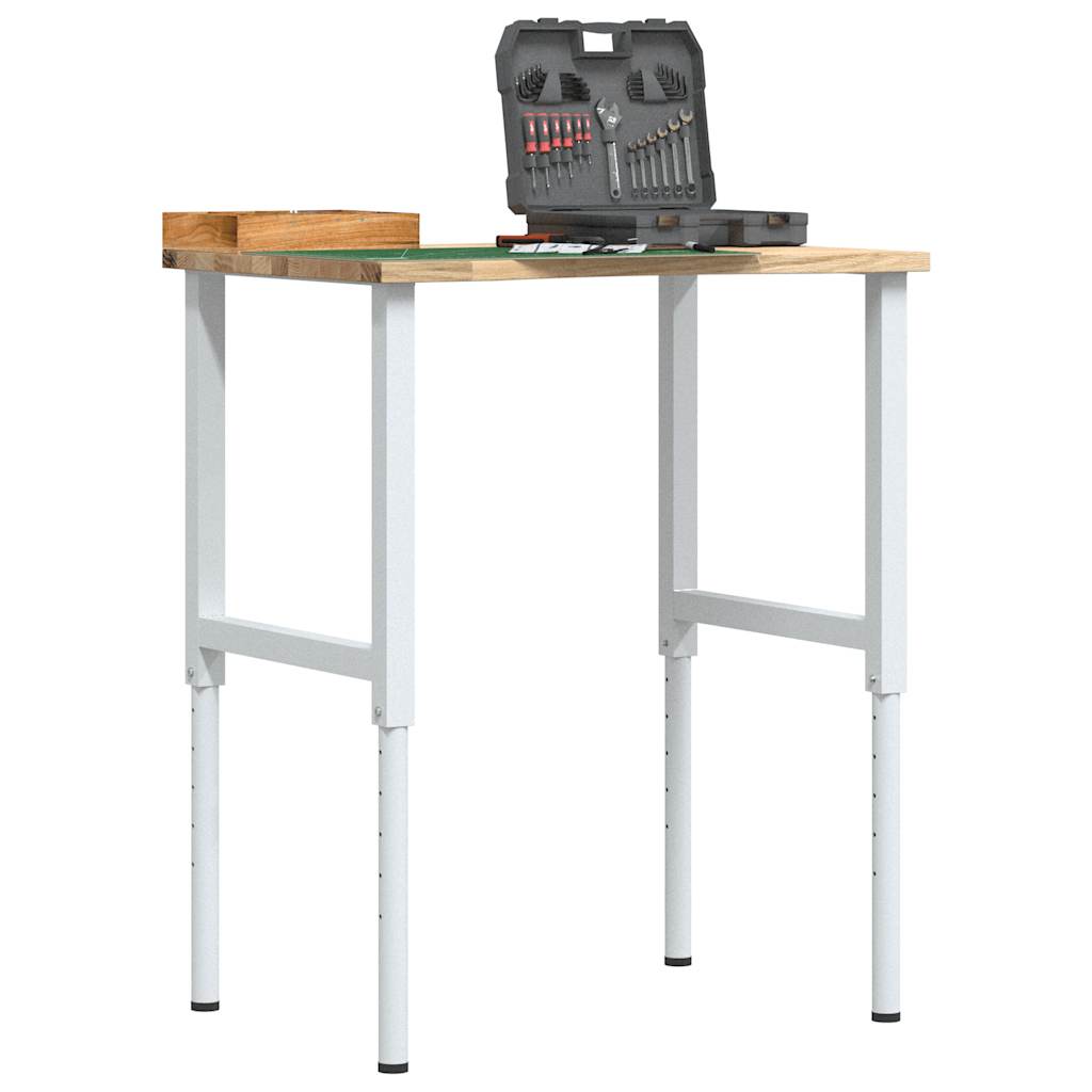 Établi en chêne massif 80x60x(71,5-98) cm - COMFORTXL - 2
