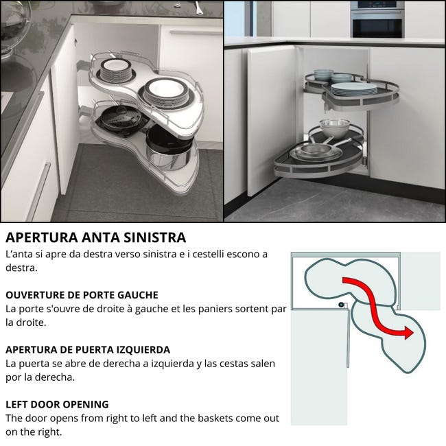 Design Sublime – Vassoio Estraibile In Betulla Baltica, Larghezza 38 Cm, Per Mobili Cucina E Dispensa