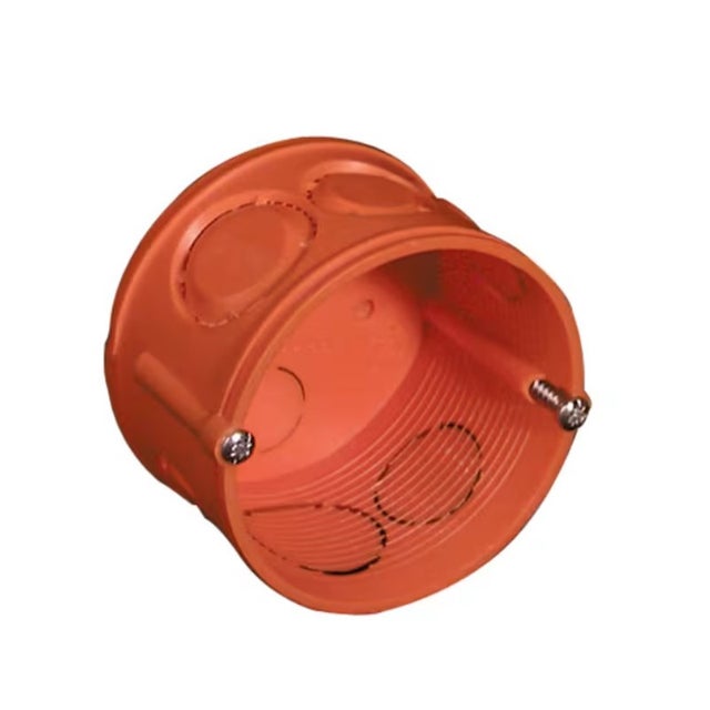 boite à sceller - capri capribox j12 - profondeur 38 mm - diamètre 64 mm - avec vis - orange - capri 710999