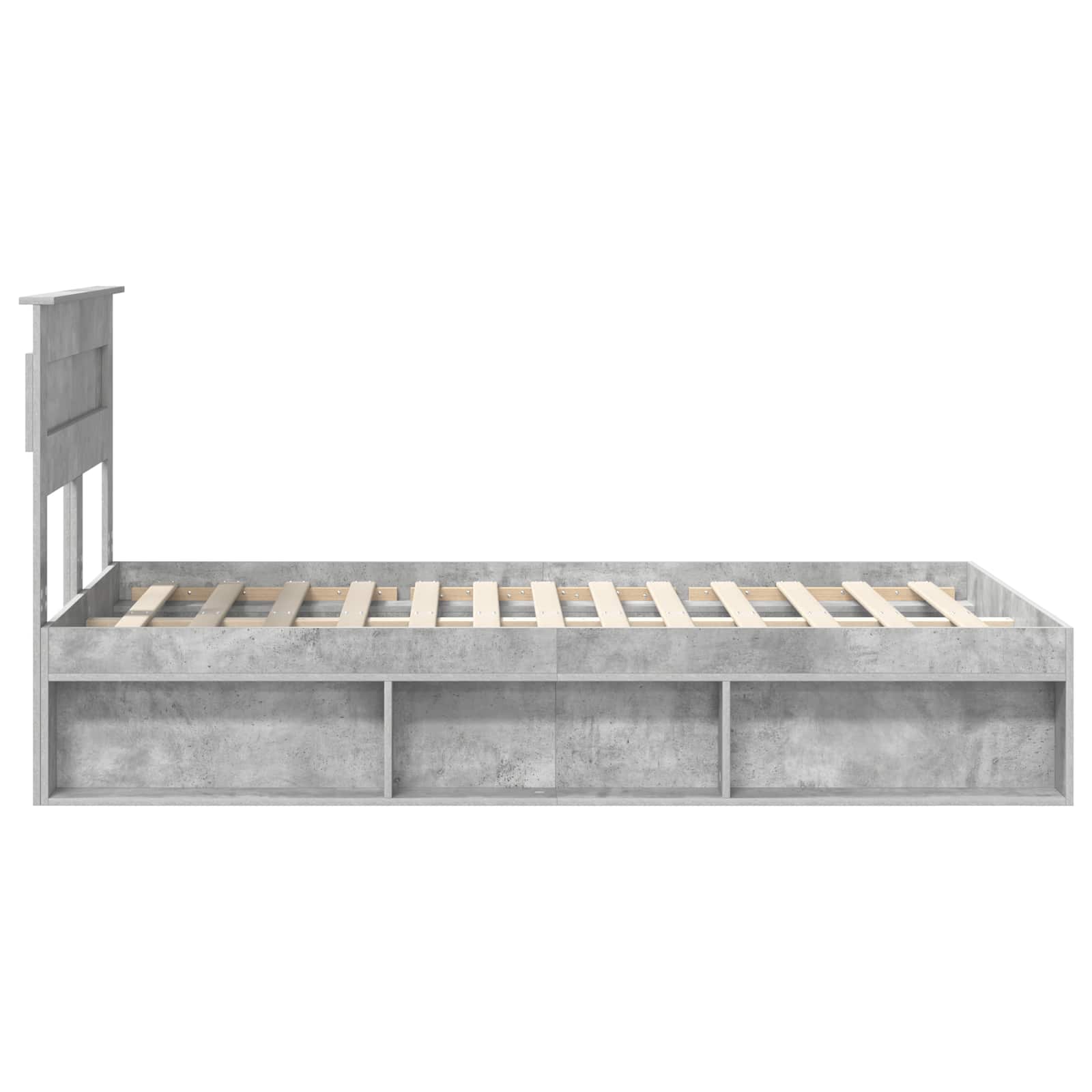 Cadre de lit gris béton 135 x 190 cm en pin massif - 8