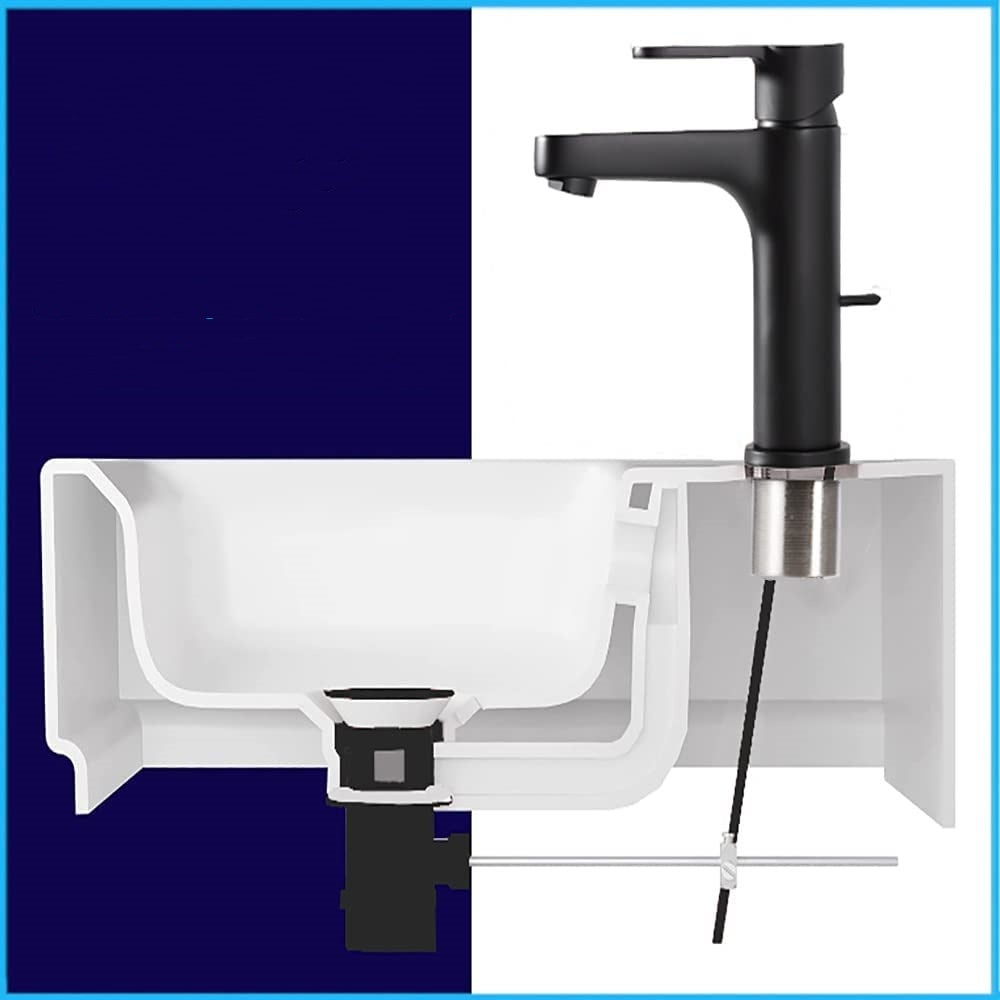 Cecipa max Mitigeur de lavabo avec levier de vidange Robinet noir de salle de bains Mitigeur de lavabo et vasque Robinet mitigeur lavabo en cuivre - 2