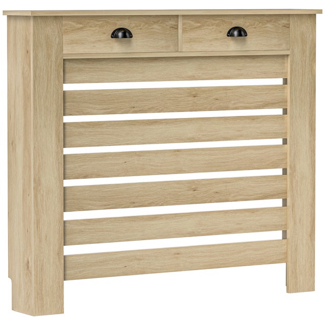 Cubreradiador De Madera Con Estante - 78x20x82 Cm, Negro, Moderno Y Práctico Para Salón, Dormitorio U Oficina