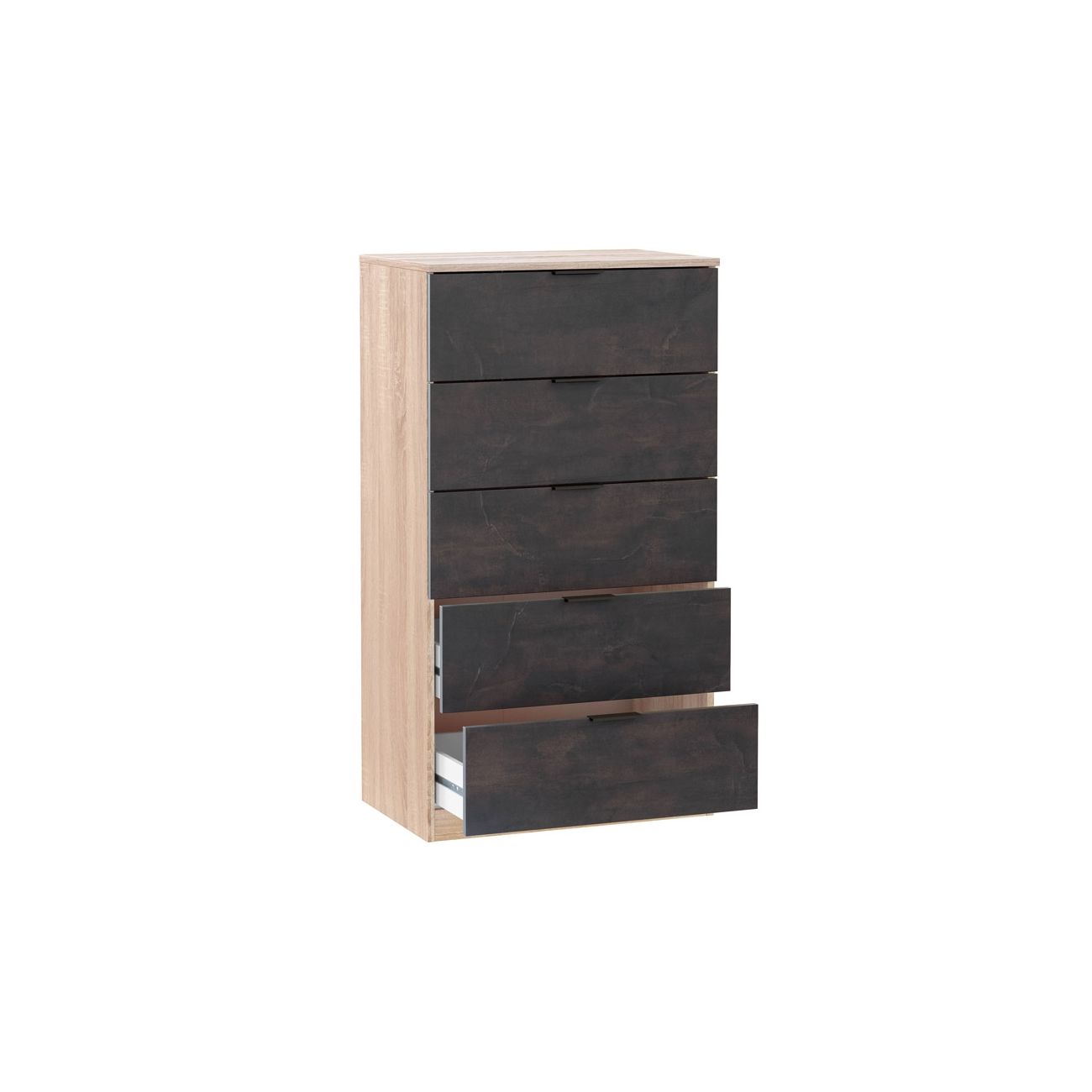 Commode Luca Chêne Canadien Oxydé 5 tiroirs 110X60X40 cm - 6