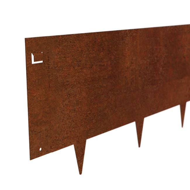 10pcs Bordure de Jardin Métal Acier Corten Brut 100x26,5cm épaisseur 1,5mm - madecoupesurmesure - 8