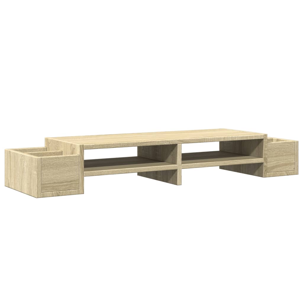 Support Moniteur Bureau 100x24x13 Cm - Rehausseur écran Avec étagère, Pour 2 écrans, Organisation - 9