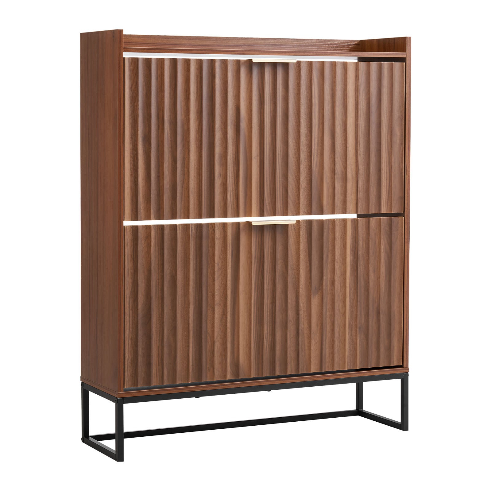 Szafka na buty VEVOR waska 800x240x1000 mm orzech 2 klapy regulowane polki do przedpokoju korytarza