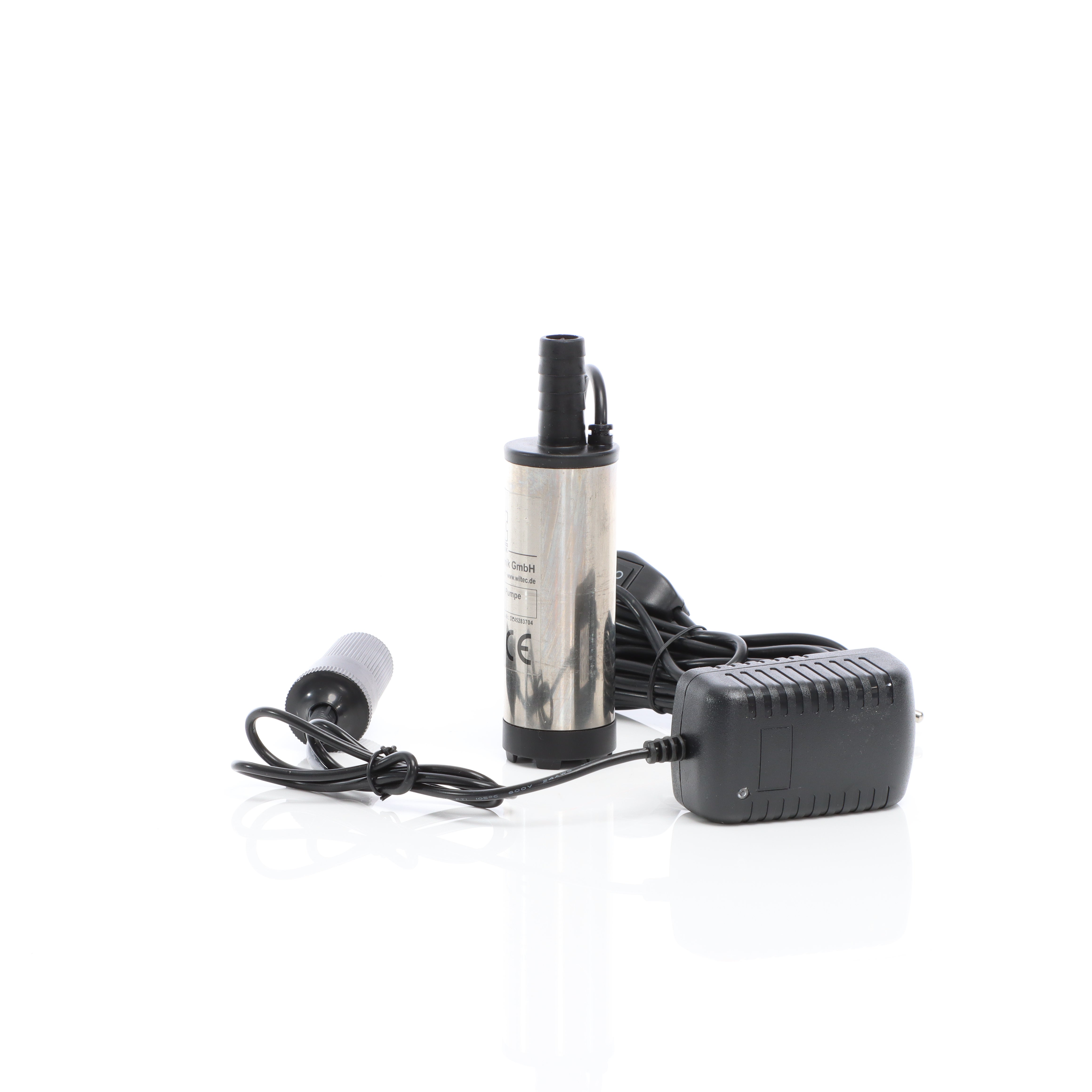 Wiltec Mini Pompe submersible à Eau et Gazole – 12 V / 8700 tr/min / 12 l/min – avec Grille d’aspiration, Bornes de batterie et Interrupteur – Vida... - 6