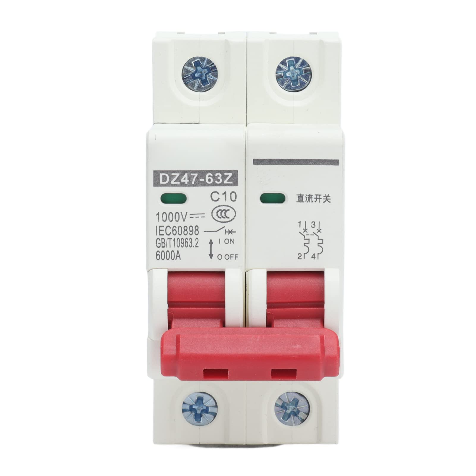 Disjoncteur Solaire 2P 10A 500V DC – Heschen HSB6C-DC Pour Installation Photovoltaïque Rail DIN