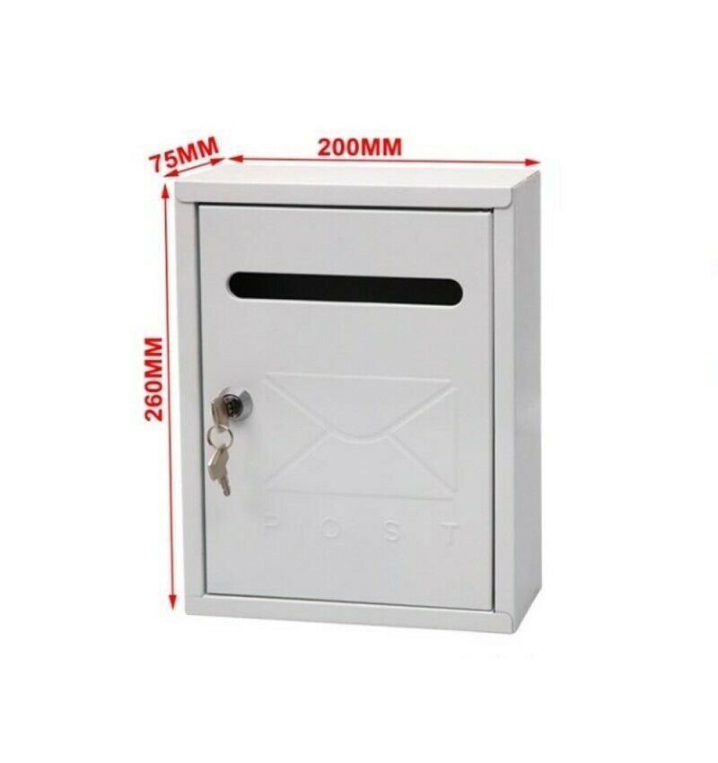 Buzon exterior blanco de metal para paqueteria correo de pared
