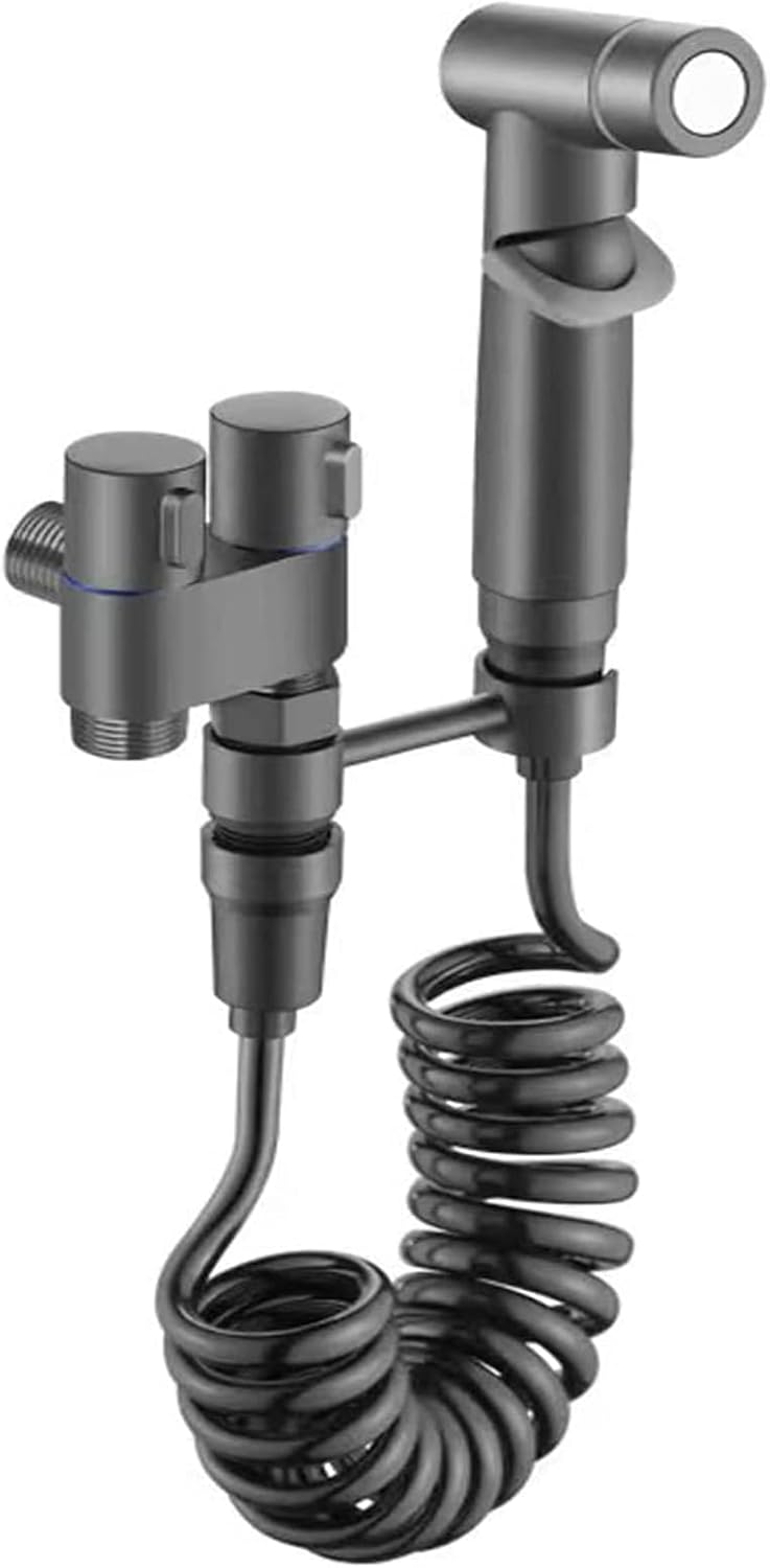 Zestaw bidetowo-natryskowy - prysznic ręczny - narożna bateria wysokociśnieniowa - łatwy montaż - antracytowy szary