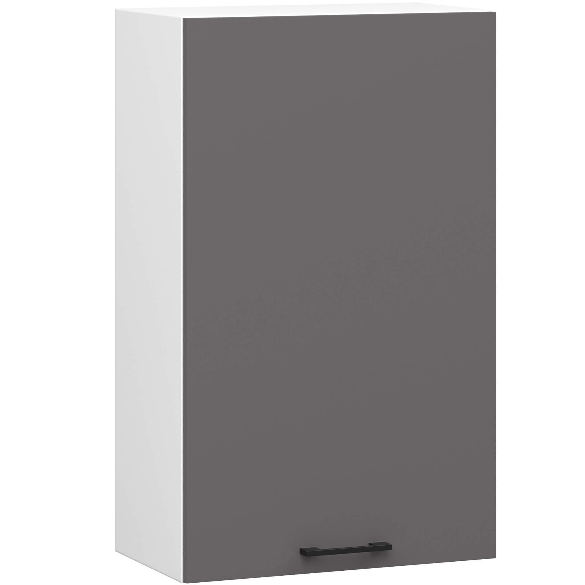 Szafka kuchenna AKORD W50 system OLIWIA H720 Biała 50 cm 1 drzwi kolor Grafit Szary mat 2 półki 50x30x72 cm