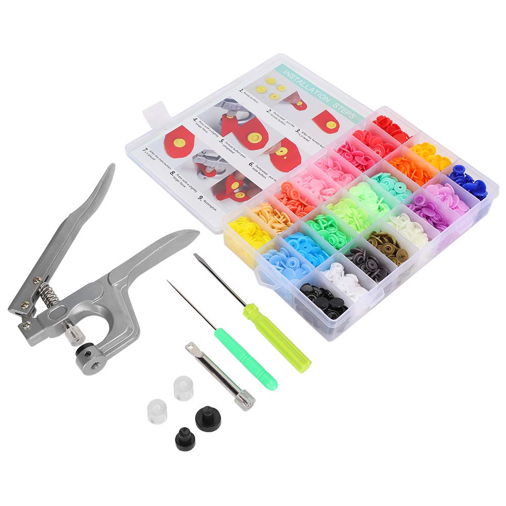 Haofy Set di Bottoni Automatici in Resina Set di Bottoni per Cucire Colorati Pinze per Pressa a Mano per Accessori di Abbigliamento da Ricamo