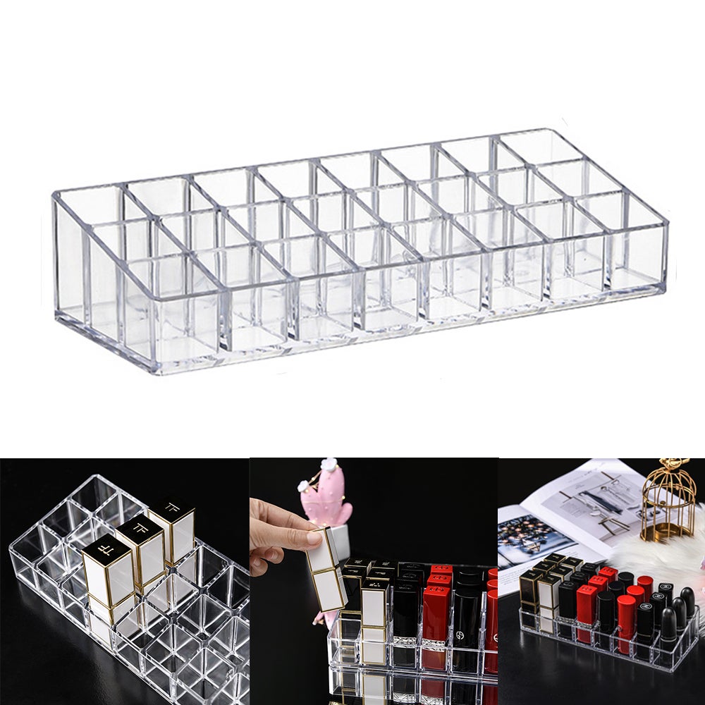 Boîte de rangement transparente pour rouge à lèvres à 24 compartiments ...