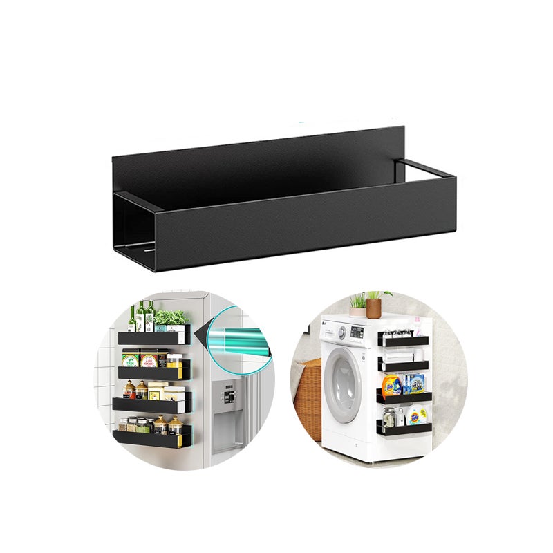 Magnetyczny organizer kuchenny, półka boczna na lodówkę, organizer - 27 * 8,5 cm, czarny