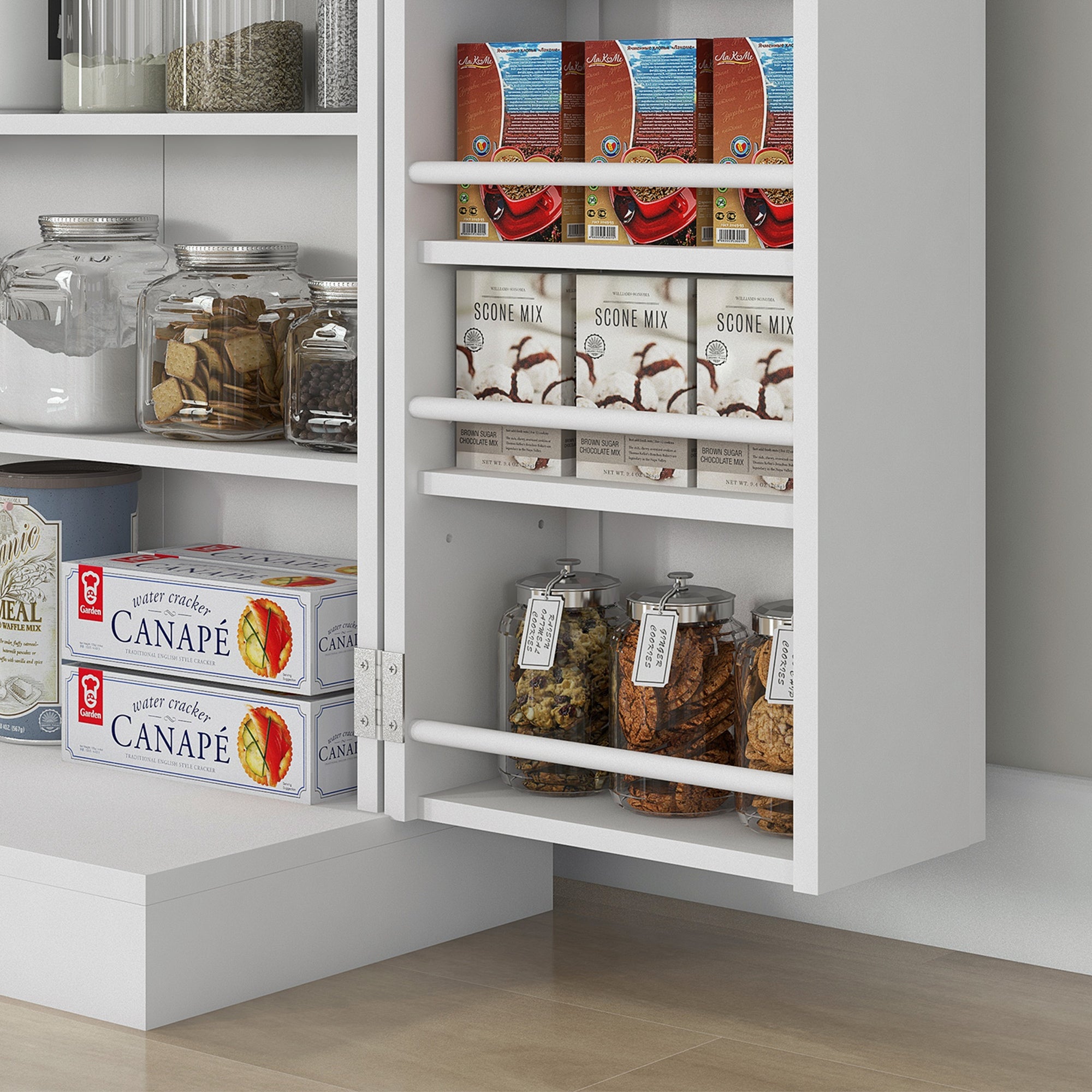 Armario Despensa Cocina HOMCOM MDF Blanco 60x30x104 cm 83A-096V80WT - 5