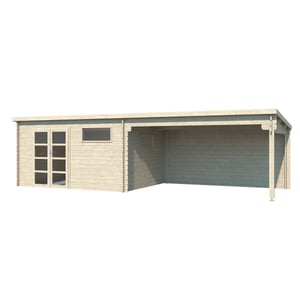 Abri De Jardin En Bois Mono Pente avec Auvent