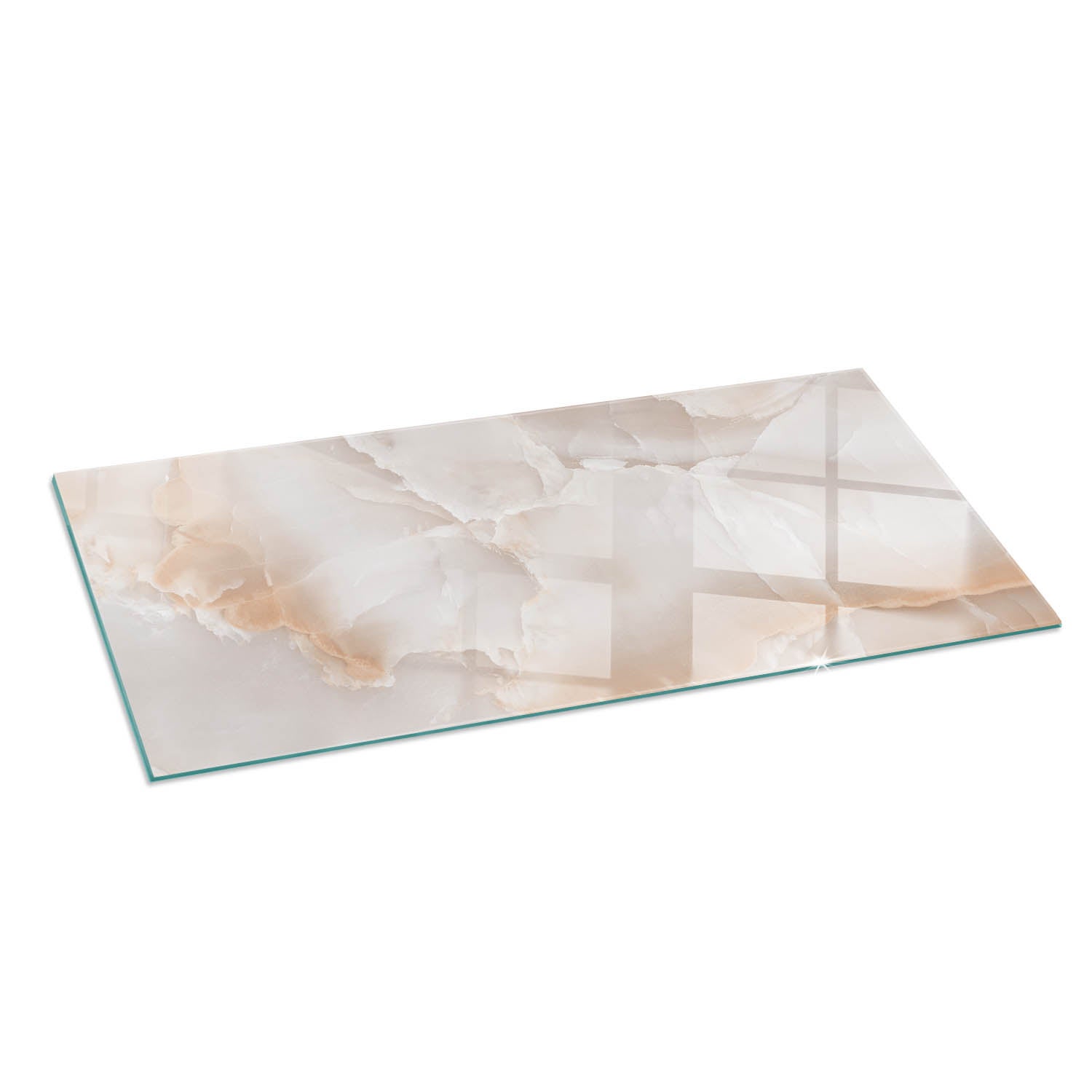 Szkło hartowane na podłogę pod kominek - 125x50 cm - Naturalny wzór kamienia - TULUP
