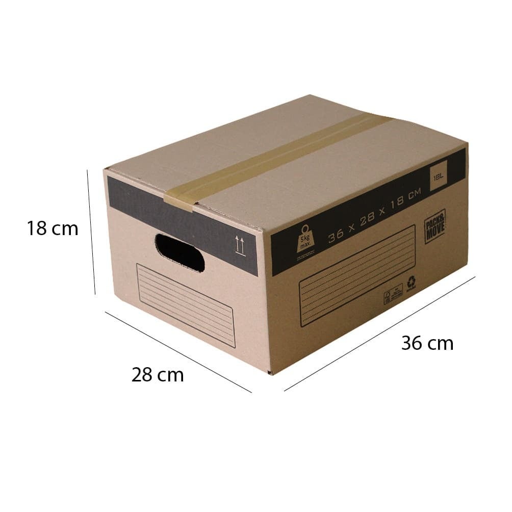 20 Cartons Déménagement Taille S 36x28x18cm - Pour Livres Et Petits Objets, Avec Adhésif