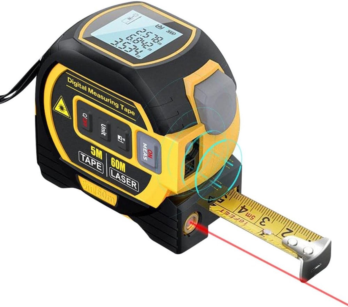 Ruletă, Telemetru, 60 de metri, Rulete, Telemetru laser digital multifuncțional, Ruletă de măsurare cu laser, Sistem metric electronic