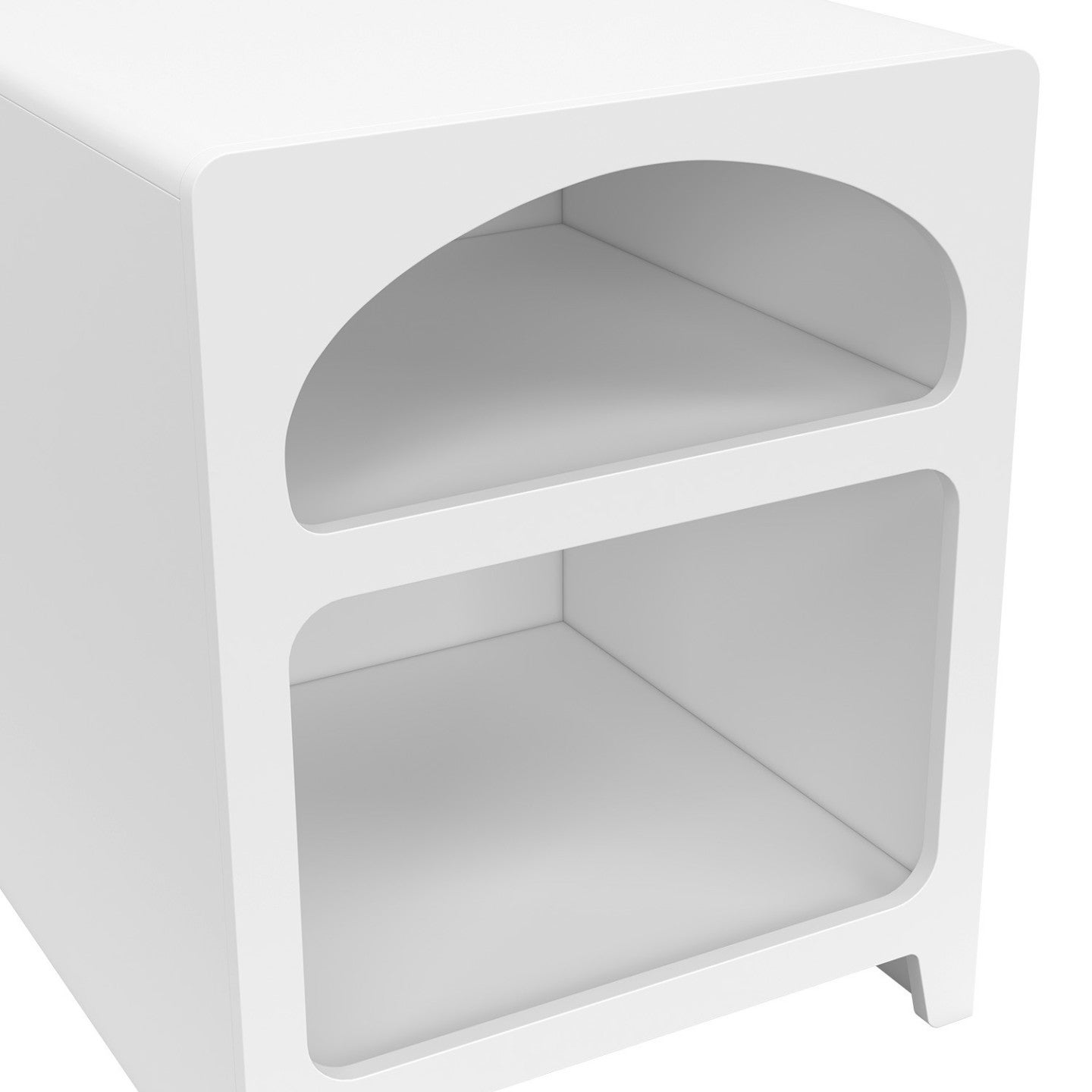 Lot de 2 tables de chevets organiques ALESIA bois blanc 2 niches - 5